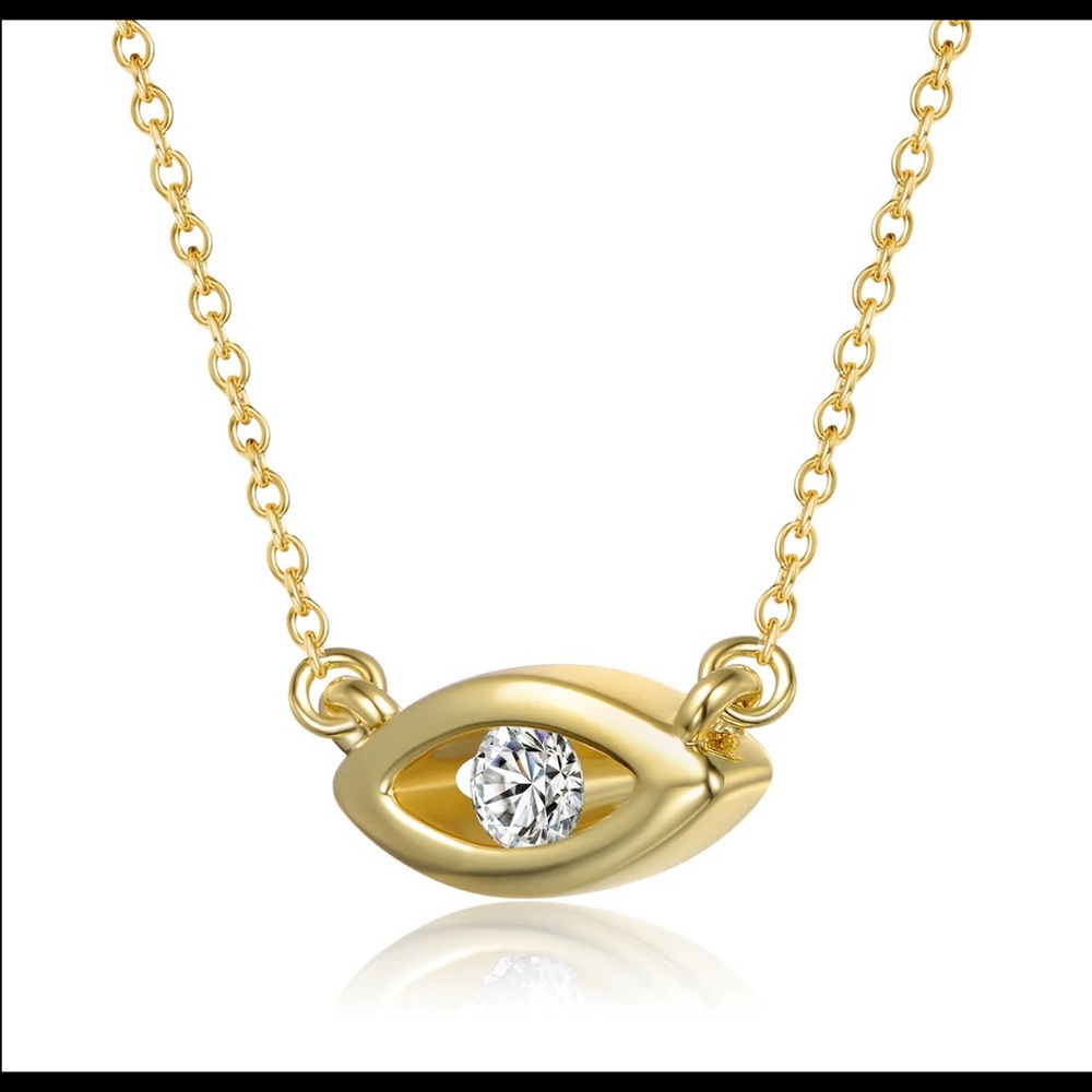 RACHEL GLAUBER Evil Eye Pendant Necklace